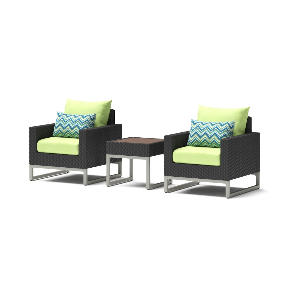 Milo™ Espresso 3 Piece Club Chair & Side Table Set - Ginkgo Green
