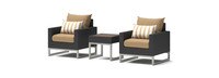 Milo™ Espresso 3 Piece Club Chair & Side Table Set - Maxim Beige