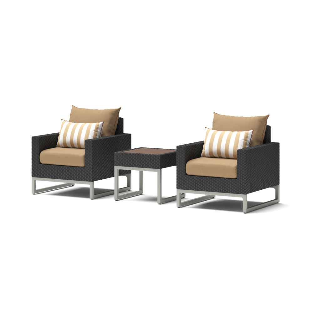 Milo™ Espresso 3 Piece Club Chair & Side Table Set - Maxim Beige