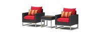 Milo™ Espresso 3 Piece Club Chair & Side Table Set - Sunset Red