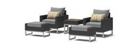 Milo™ Espresso 5 Piece Club Chair Set - Charcoal Gray