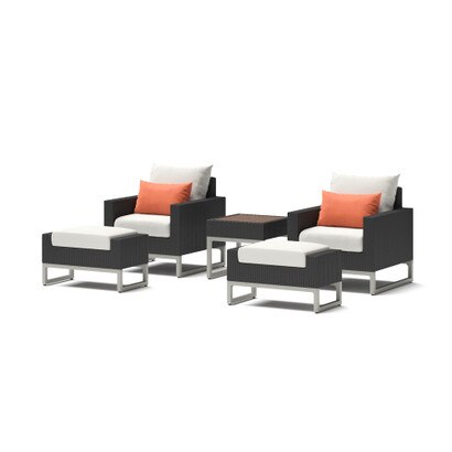 Milo™ Espresso 5 Piece Club Chair Set - Cast Coral