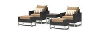 Milo™ Espresso 5 Piece Club Chair Set - Maxim Beige