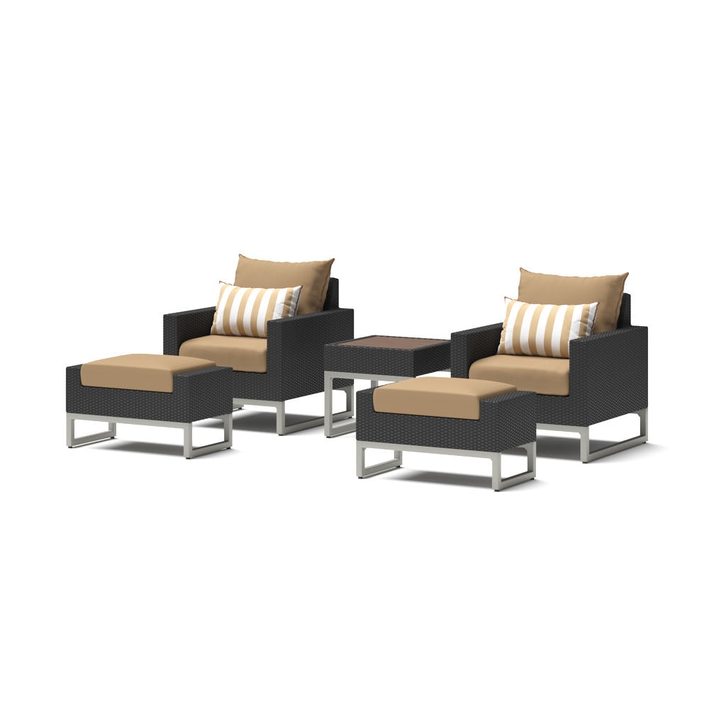 Milo™ Espresso 5 Piece Club Chair Set - Maxim Beige