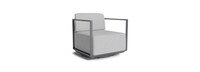 Sanibel 5 Piece Outdoor Swivel Seating Set in Zinc - Plain Weave Pebble Gray