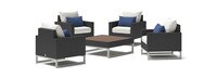 Milo™ Espresso 5 Piece Club Chair Conversation Set - Bliss Ink