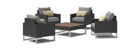 Milo™ Espresso 5 Piece Club Chair Conversation Set - Charcoal Gray