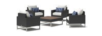 Milo™ Espresso 5 Piece Club Chair Conversation Set - Centered Ink