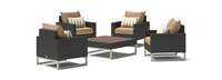 Milo™ Espresso 5 Piece Club Chair Conversation Set - Maxim Beige
