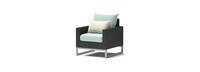 Milo™ Espresso 5 Piece Club Chair Conversation Set - Spa Blue
