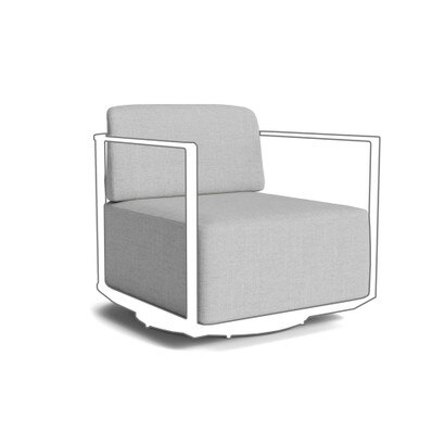 Sanibel Outdoor Swivel Chair Cushions - Plain Weave Pebble Gray