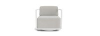 Sanibel Outdoor Swivel Club Chair In White - Basket Weave Stone