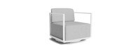 Sanibel Outdoor Swivel Club Chair In White - Plain Weave Pebble Gray
