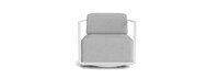 Sanibel Outdoor Swivel Club Chair In White - Plain Weave Pebble Gray