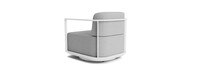 Sanibel Outdoor Swivel Club Chair In White - Plain Weave Pebble Gray