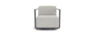 Sanibel Outdoor Swivel Club Chair In Zinc - Basket Weave Stone