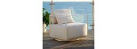Sanibel Outdoor Swivel Club Chair In Zinc - Basket Weave Stone