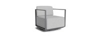 Sanibel Outdoor Swivel Club Chair In Zinc - Plain Weave Pebble Gray