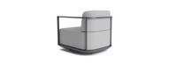 Sanibel Outdoor Swivel Club Chair In Zinc - Plain Weave Pebble Gray