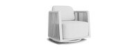 Santorini Outdoor Swivel Club Chair In White - Plain Weave Oyster