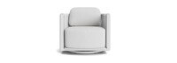 Santorini Outdoor Swivel Club Chair In White - Plain Weave Oyster