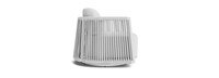 Santorini Outdoor Swivel Club Chair In White - Plain Weave Oyster