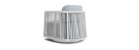 Santorini Outdoor Swivel Club Chair In White - Plain Weave Sky Blue