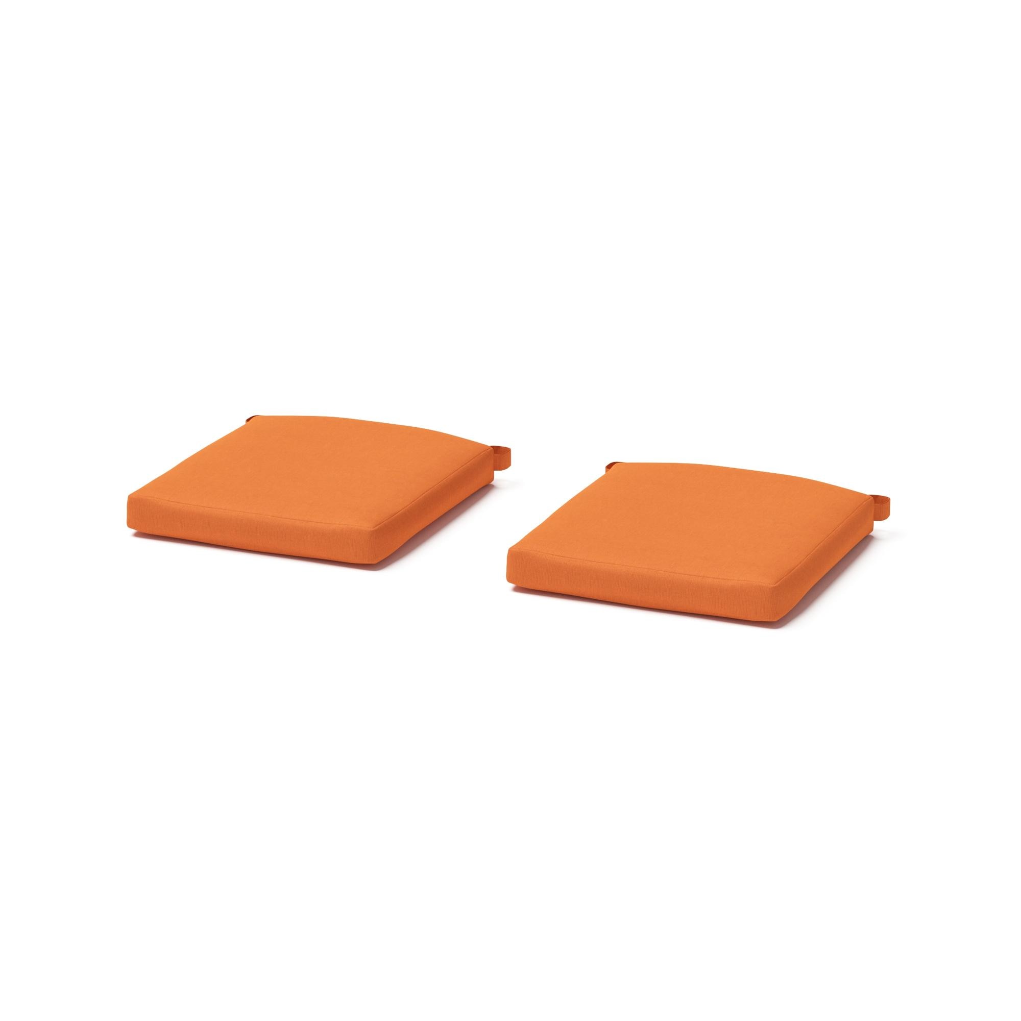 Cannes/Deco Set of 2 Sunbrella Outdoor Barstool Cushions - Tikka Orange