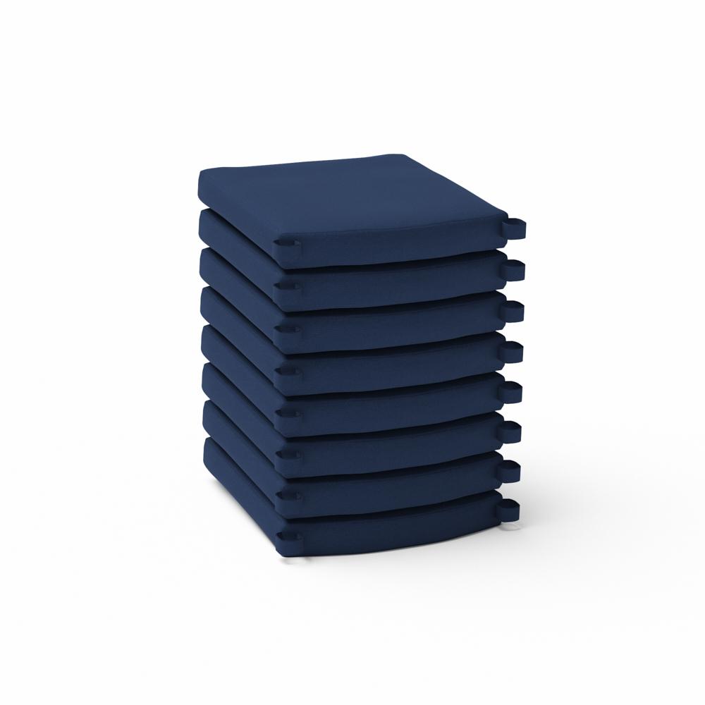 Deco/Cannes™ Set of 8 Sunbrella® Outdoor Dining Chair Cushion Covers - Navy