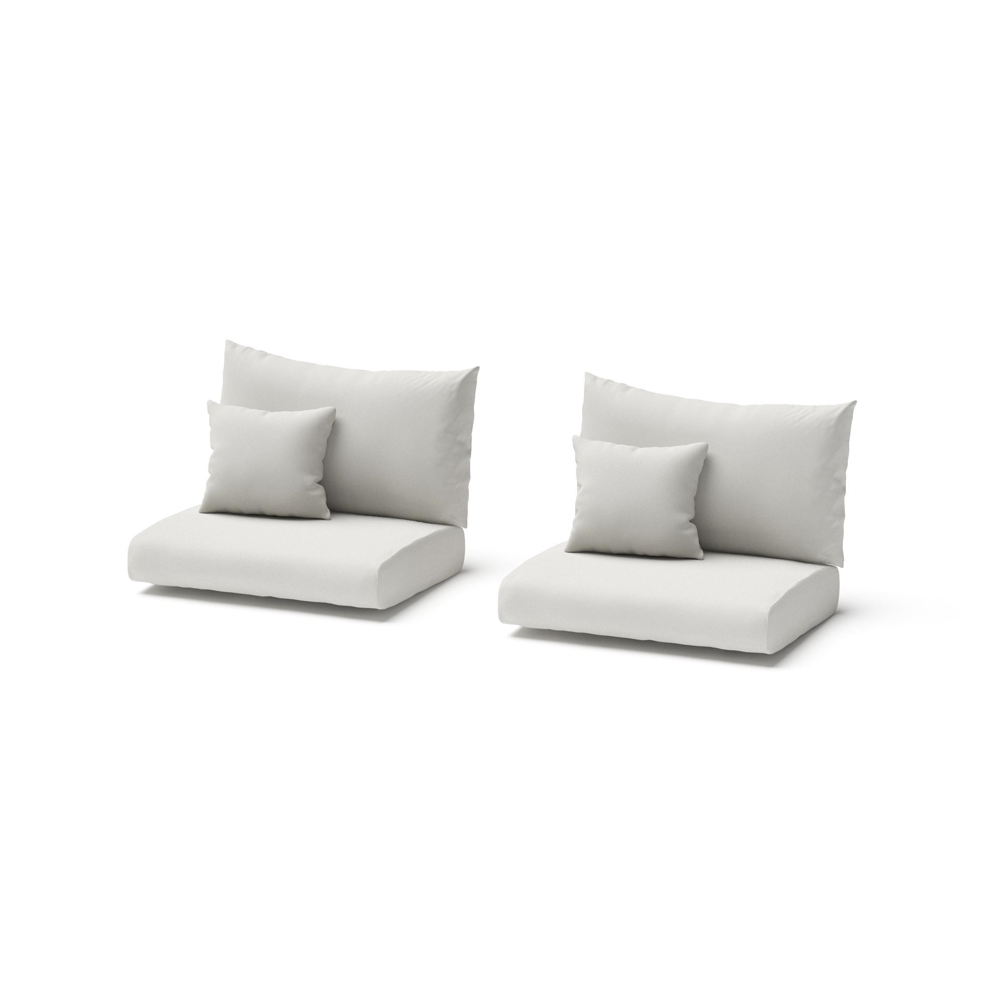Modular Outdoor Set of 2 Sunbrella® Armless Chair Cushion Covers - Bliss Linen