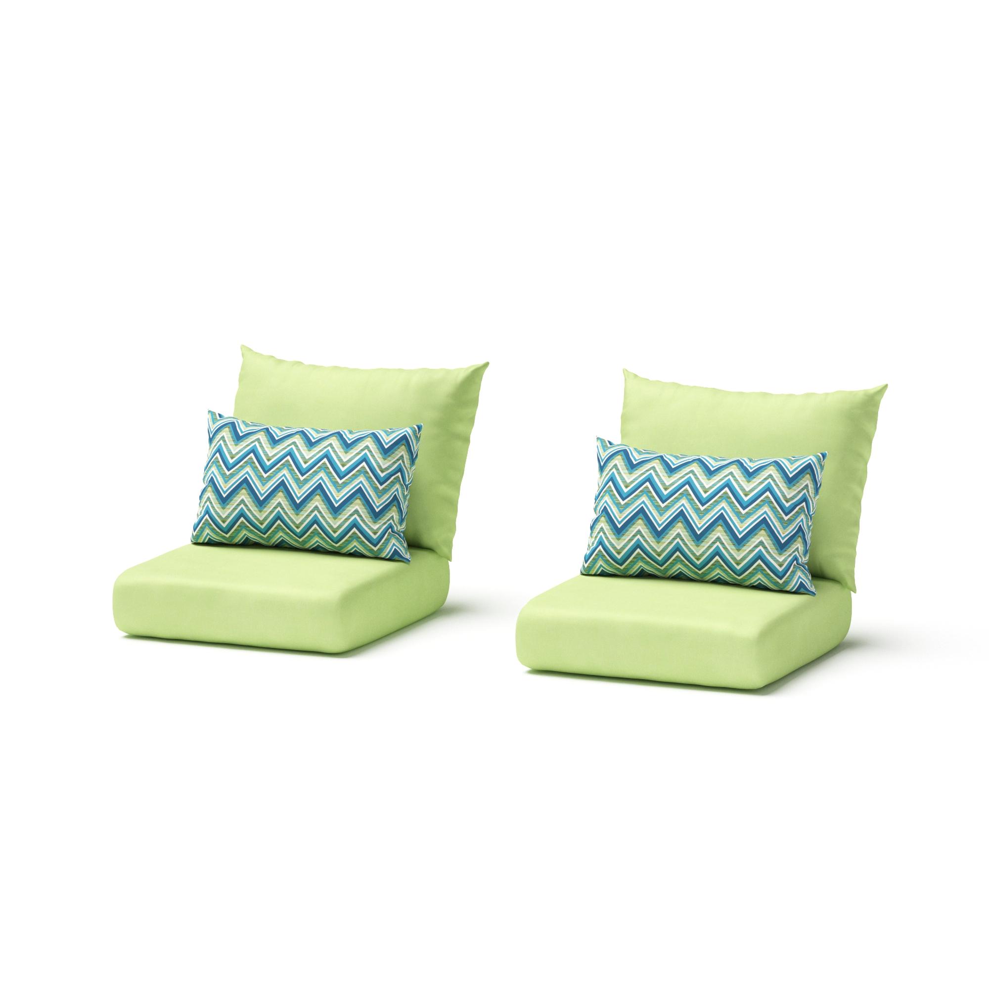 Modular Outdoor Set of 2 Sunbrella® Club Chair Cushion Covers - Ginkgo Green