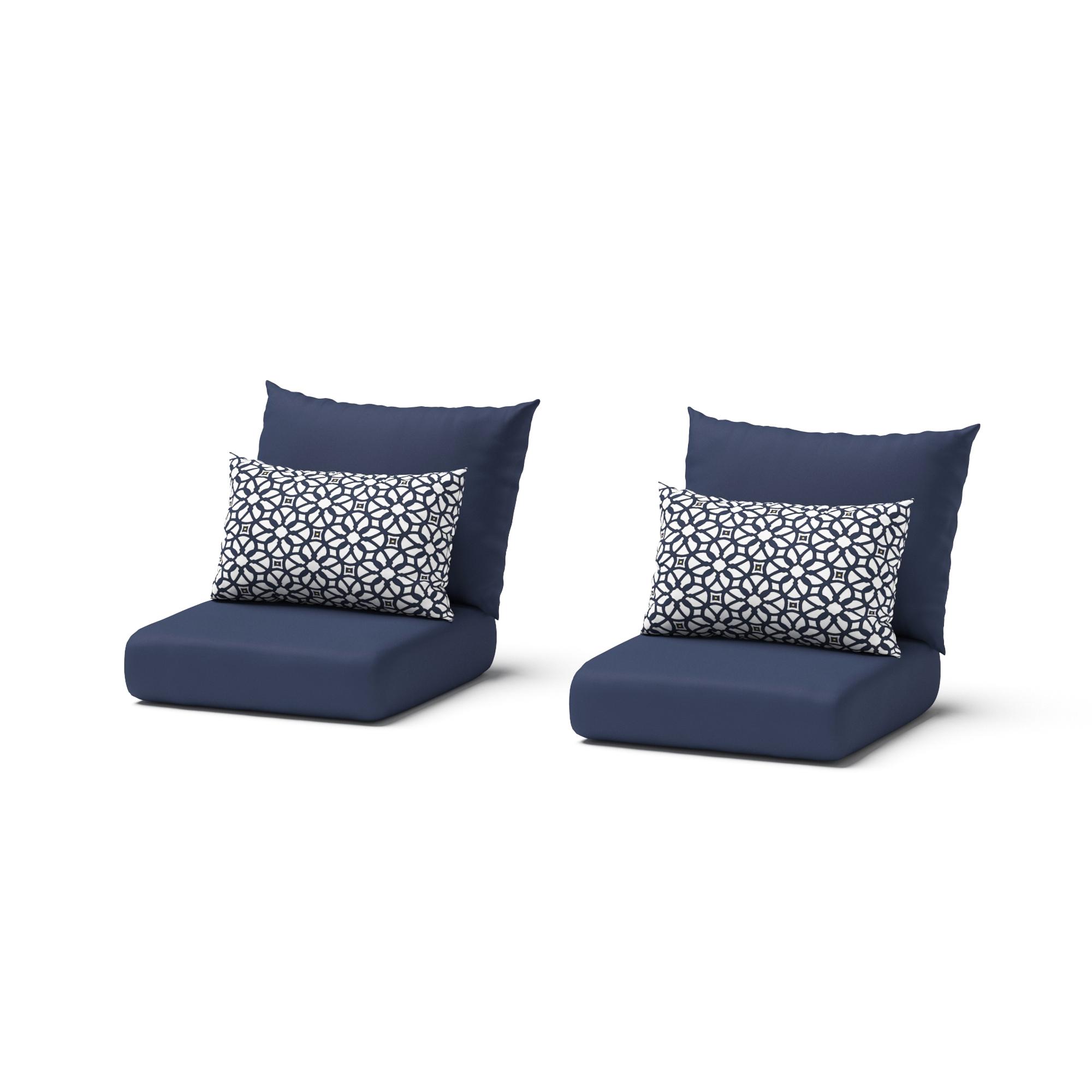 Modular Outdoor Set of 2 Sunbrella® Club Chair Cushion Covers - Navy Blue