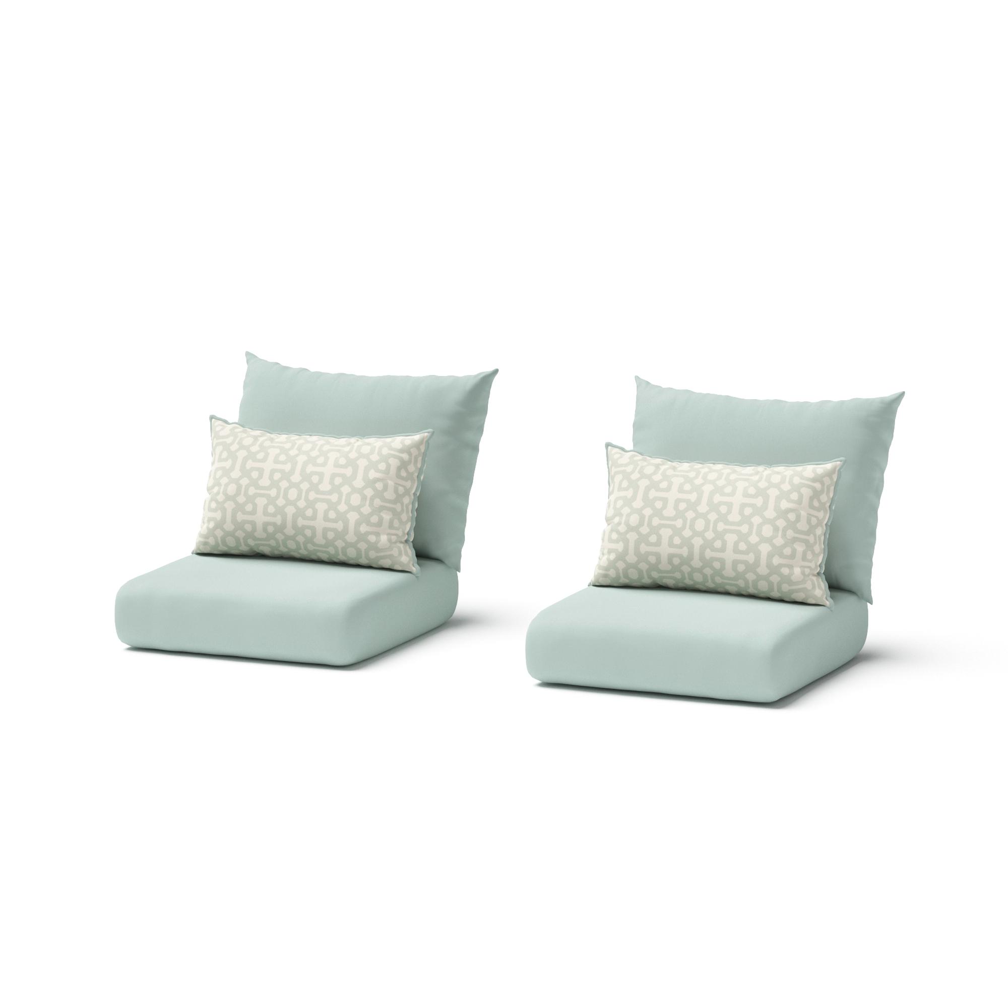 Modular Outdoor Set of 2 Sunbrella® Club Chair Cushion Covers - Spa Blue