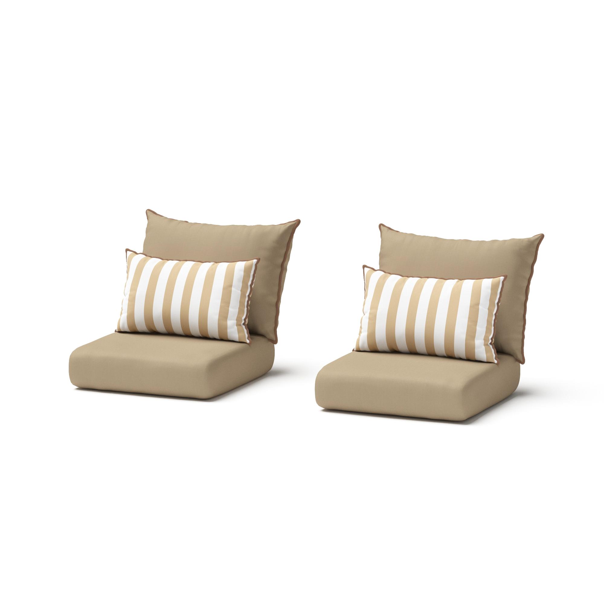 Modular Outdoor Set of 2 Sunbrella® Club Chair Cushion Covers - Maxim Beige