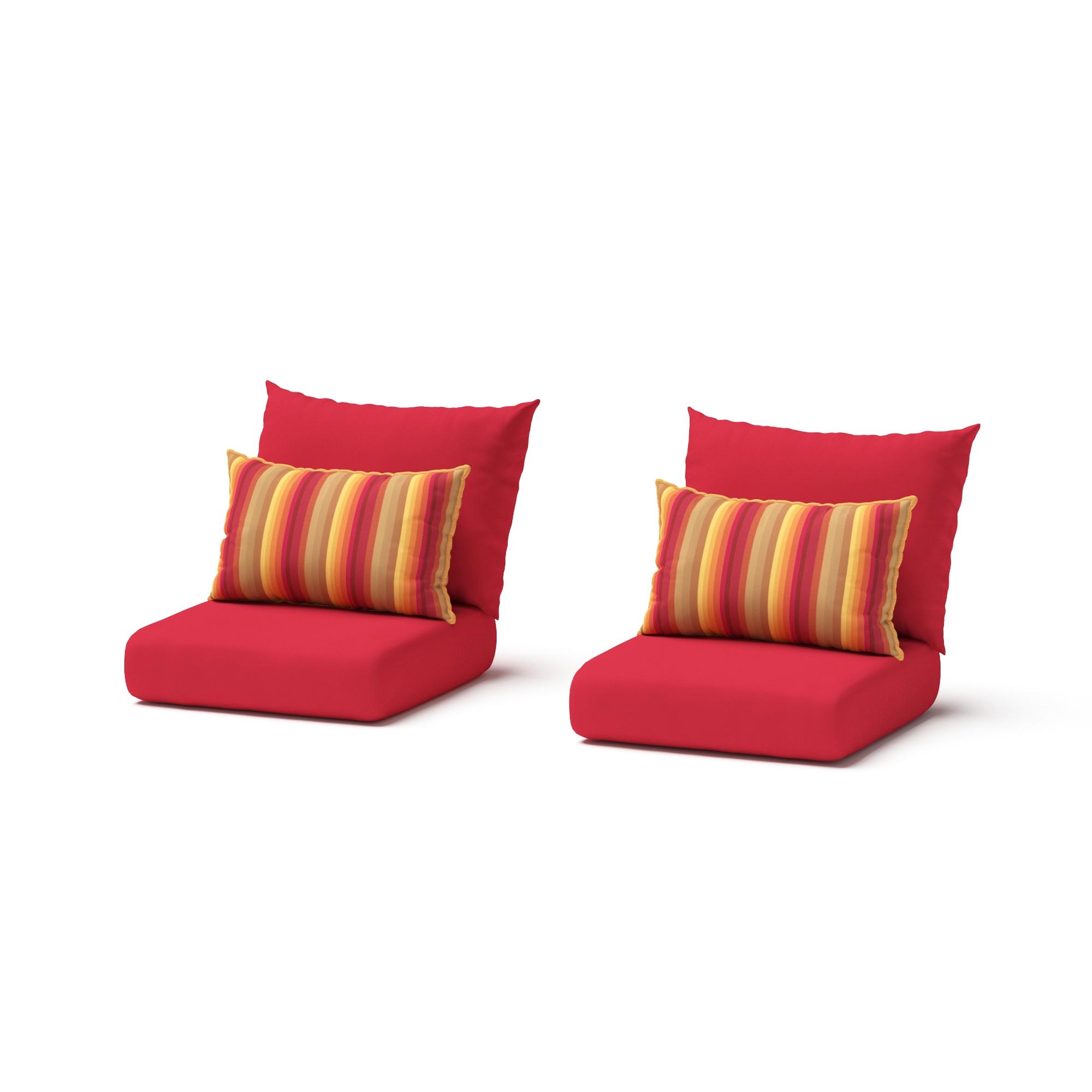 Modular Outdoor Set of 2 Sunbrella® Club Chair Cushion Covers - Sunset Red