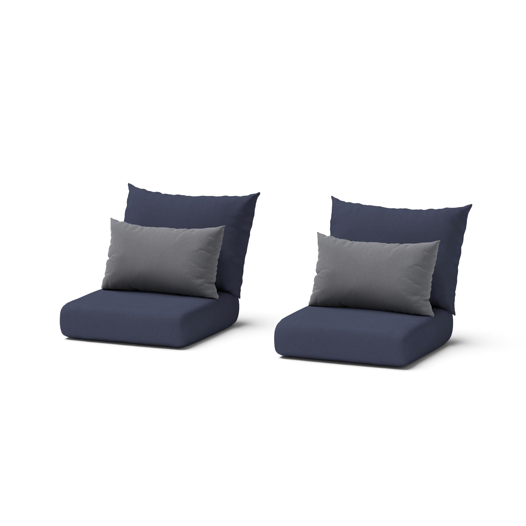 Modular Outdoor Set of 2 Phifer® Club Chair Cushion Covers - Blue
