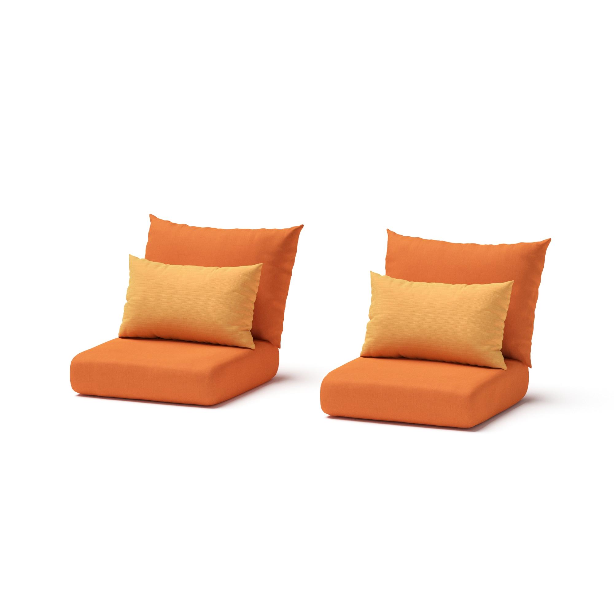 Modular Outdoor Set of 2 Sunbrella® Club Chair Cushion Covers - Tikka Orange