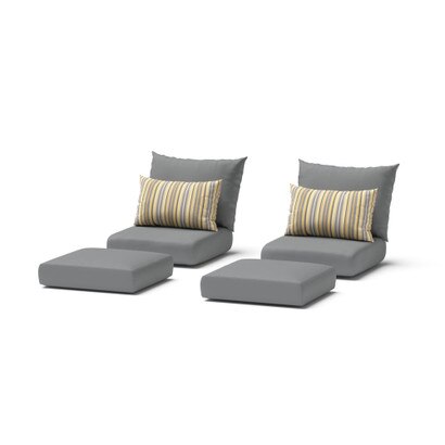 Modular Outdoor 5 Piece Sunbrella® Club Cushion Cover Set - Charcoal Gray