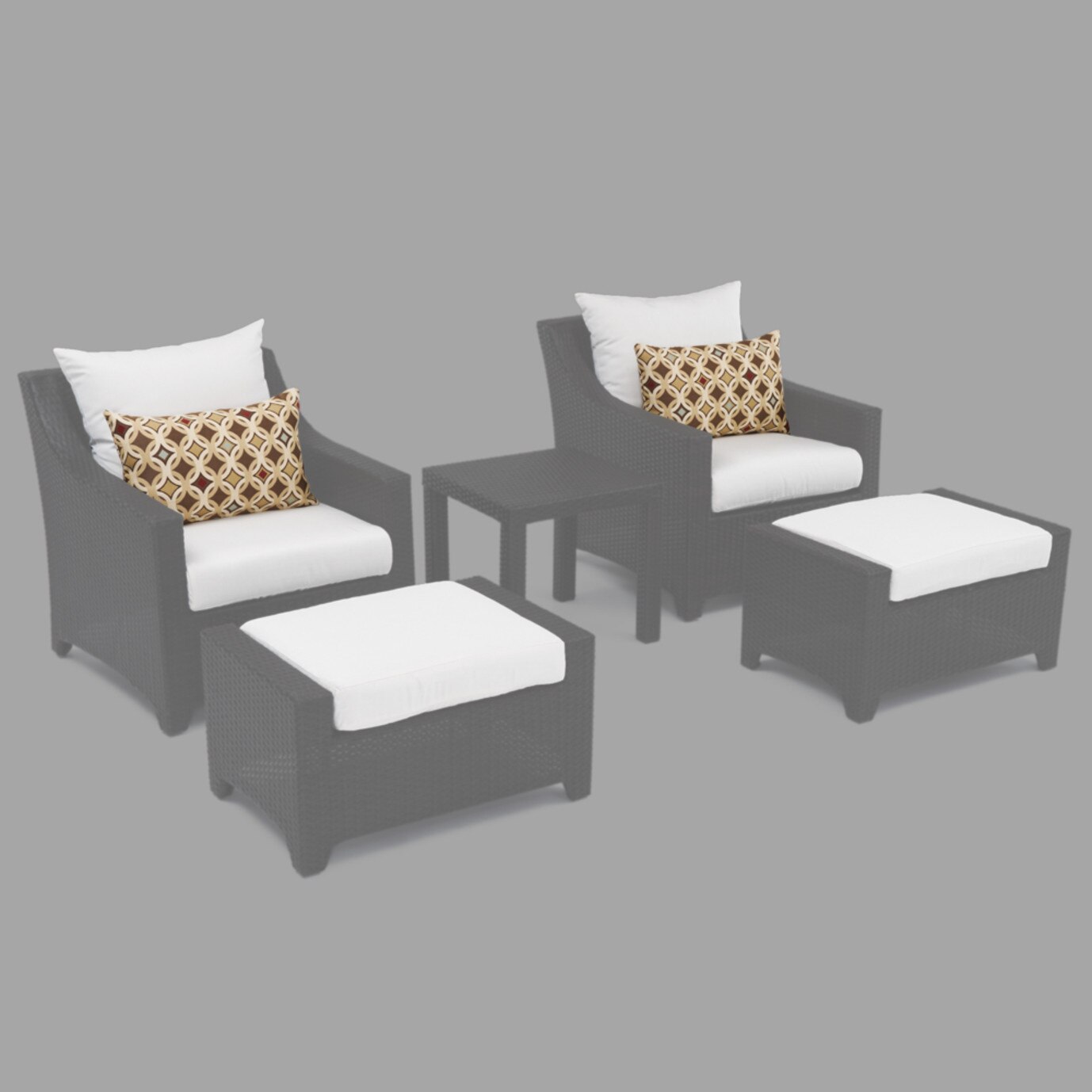 Modular Outdoor 5 Piece Club Cushion Cover Set - Moroccan Cream