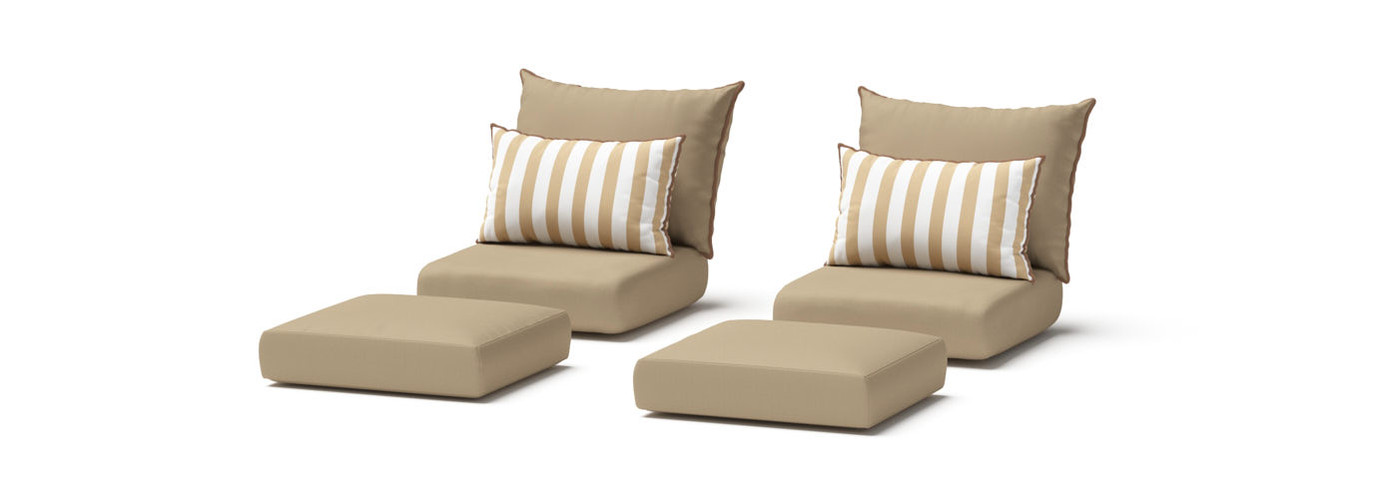 Modular Outdoor 5 Piece Sunbrella® Club Cushion Cover Set - Maxim Beige