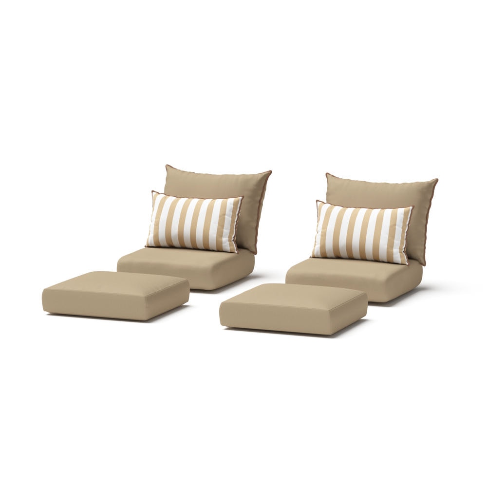 Modular Outdoor 5 Piece Sunbrella® Club Cushion Cover Set - Maxim Beige