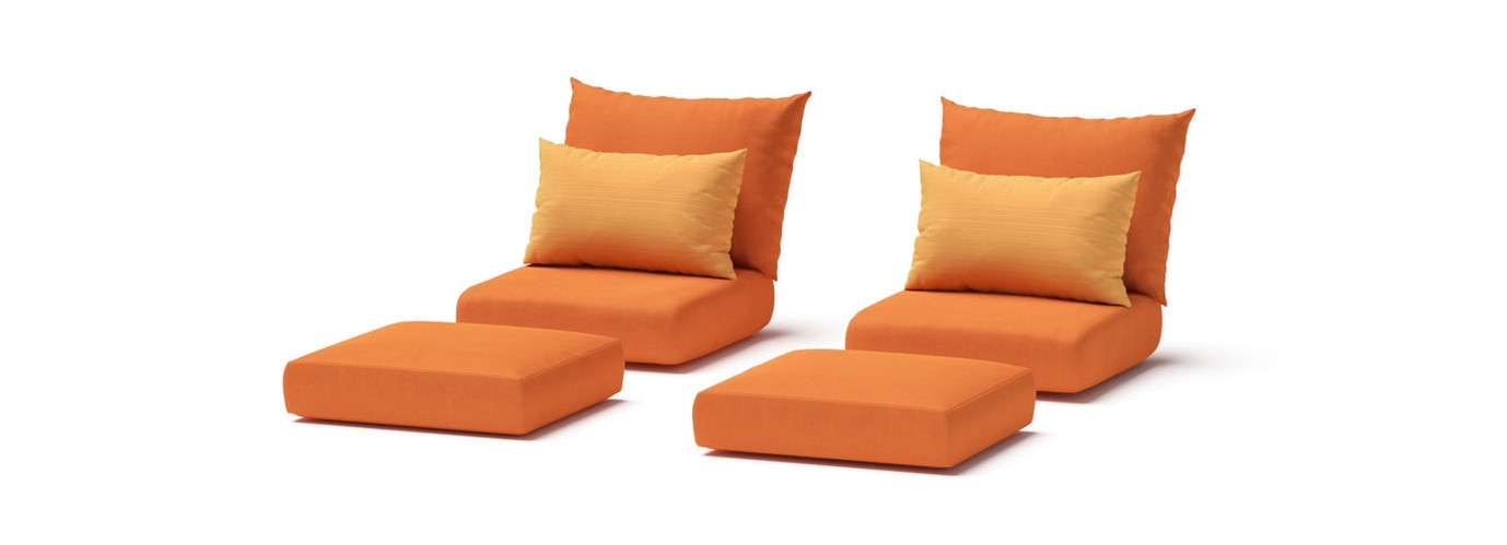 Modular Outdoor 5 Piece Club Cushion Cover Set - Tikka Orange