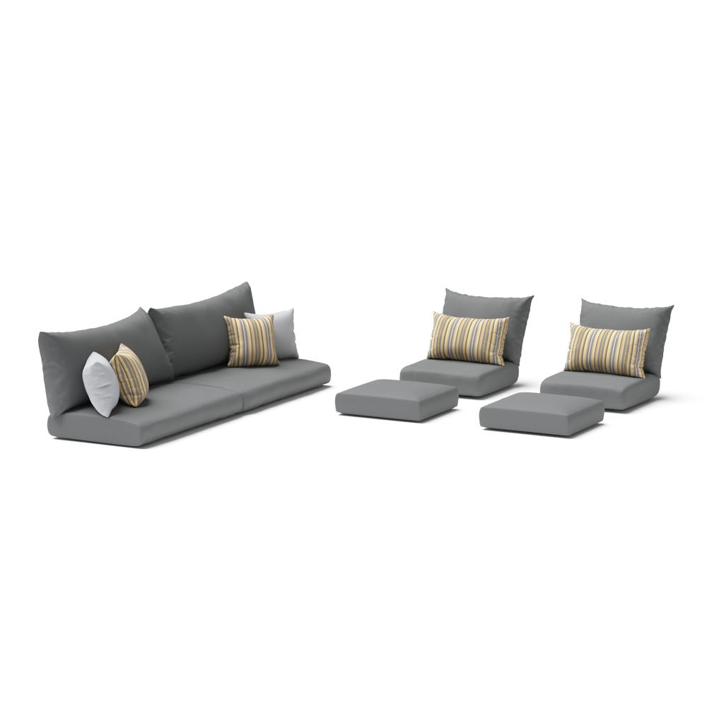 Modular Outdoor 8 Piece Sunbrella® Club Cushion Cover Set -  Charcoal Gray