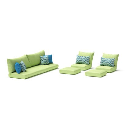 Modular Outdoor 8 Piece Sunbrella® Club Cushion Cover Set - Gingko Green