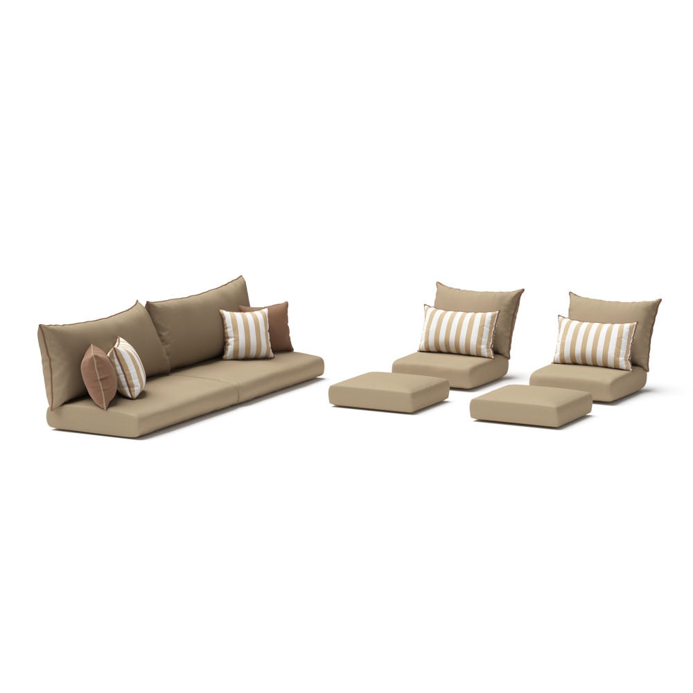 Modular Outdoor 8 Piece Sunbrella® Club Cushion Cover Set - Maxim Beige