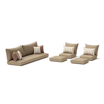 Modular Outdoor 8 Piece Sunbrella® Club Cushion Cover Set - Maxim Beige
