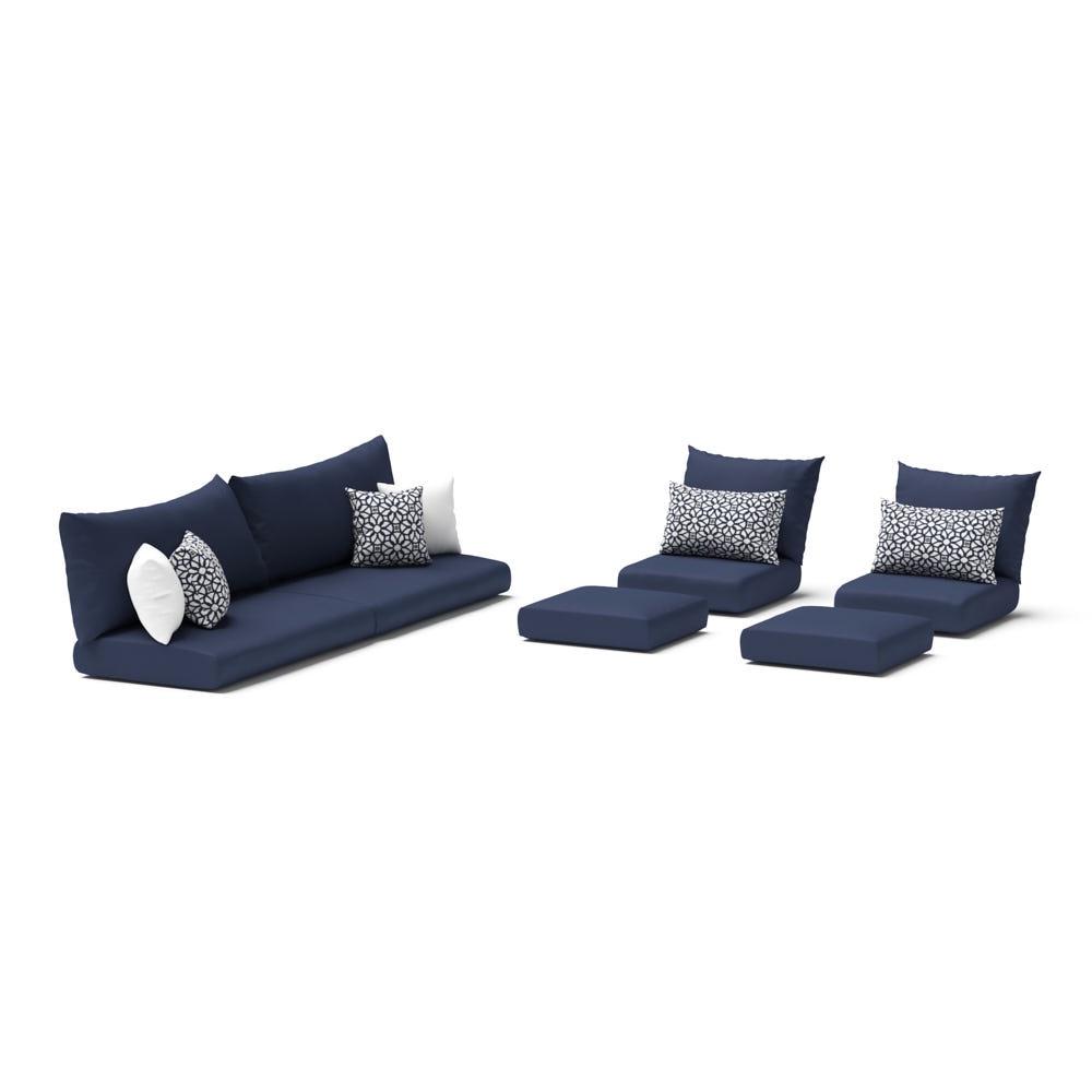 Modular Outdoor 8 Piece Sunbrella® Club Cushion Cover Set -  Navy Blue