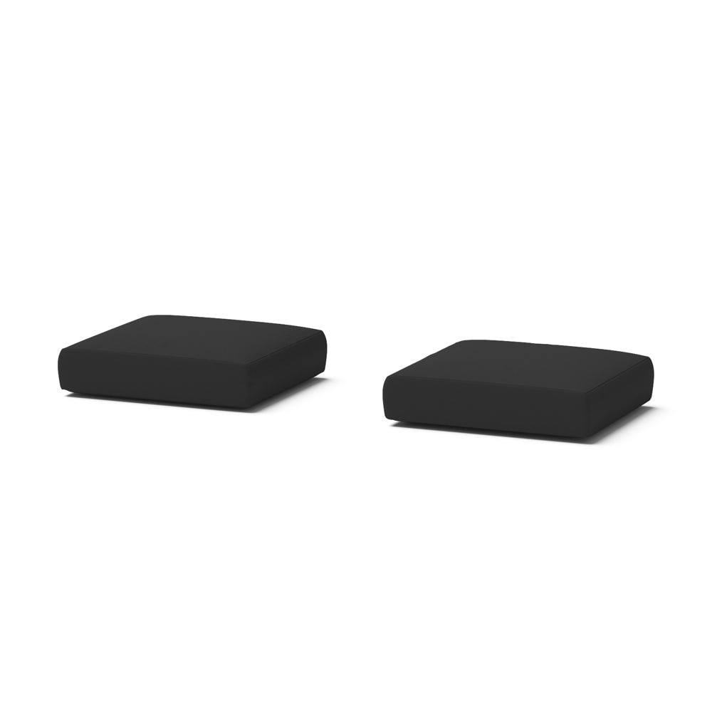 Club Ottomans Set of 2 Cushion Covers - Canvas Black