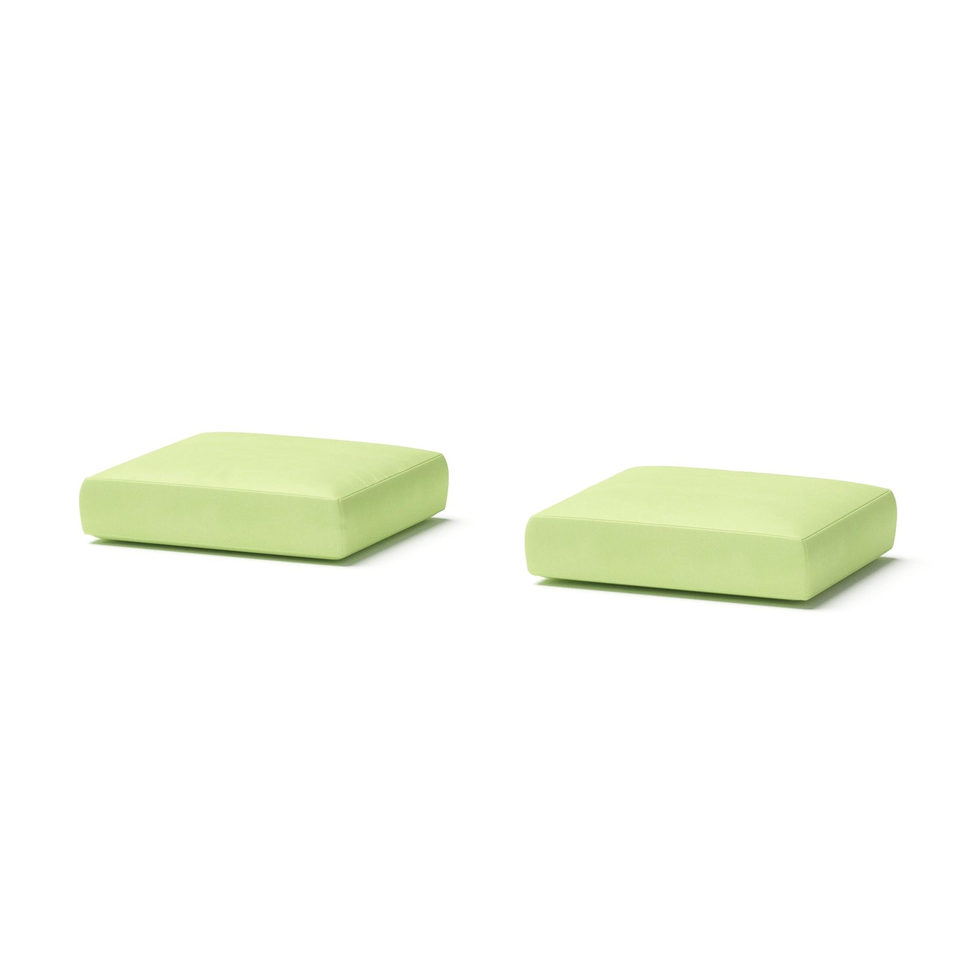 Modular Outdoor Set of 2 Sunbrella® Club Ottoman Cushion Covers - Ginkgo Green