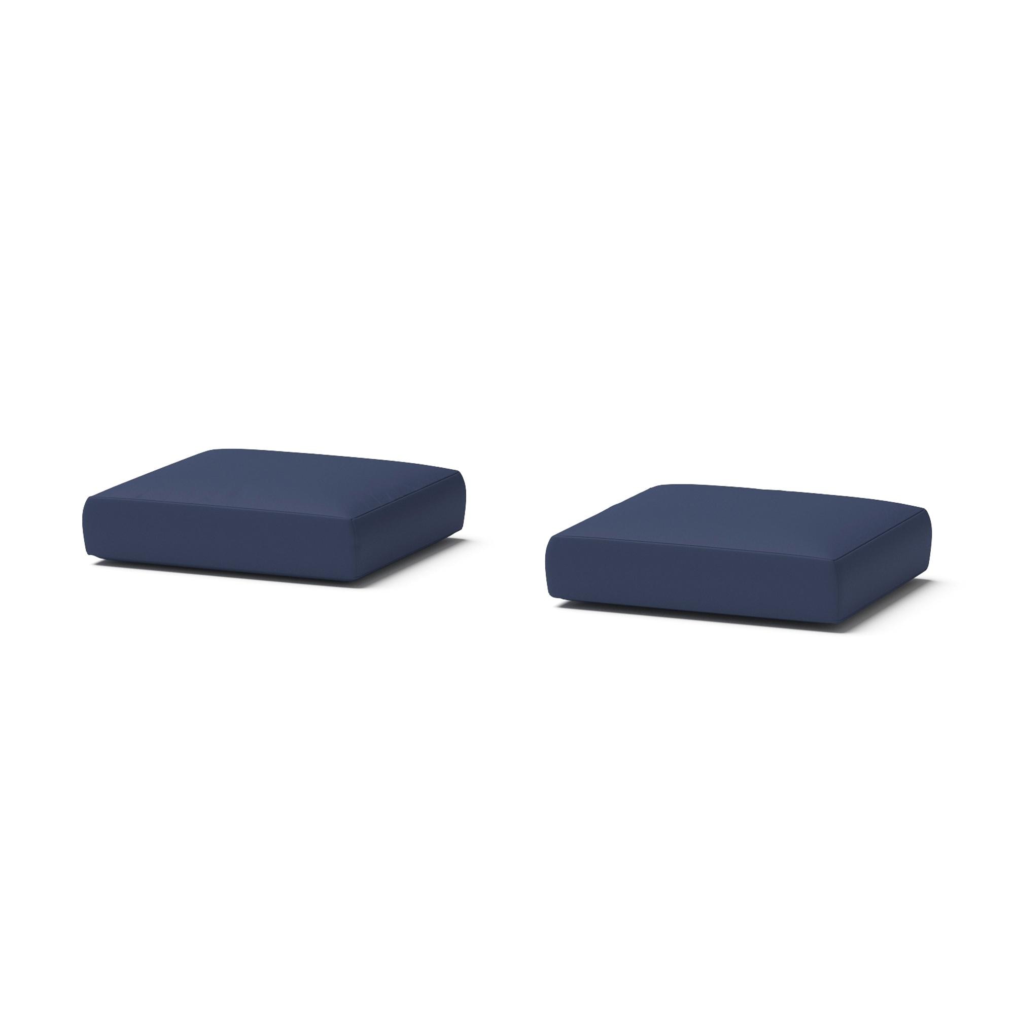 Modular Outdoor Set of 2 Sunbrella® Club Ottoman Cushion Covers - Navy Blue